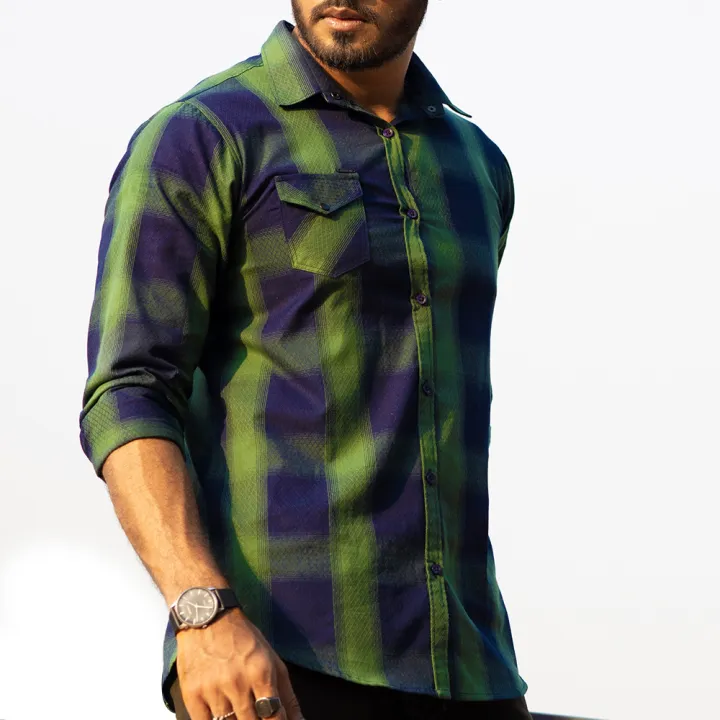 Men's%20Light%20Green%20Check%20Trendy%20Shirt%20-%20Image%203