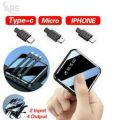 Portable Charger Fast Charging 20000mah Mini Power Bank Charger With Cable Powerbanks Led Flashlight Power Display. 