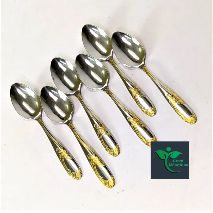 12-Piece%20Elegant%20Stainless%20Steel%206Tea%20&%206Fork%20Spoon%20Set%20for%20Kitchen%20&%20Dining,%20Multicolor%20Pattern%20-%20Image%203