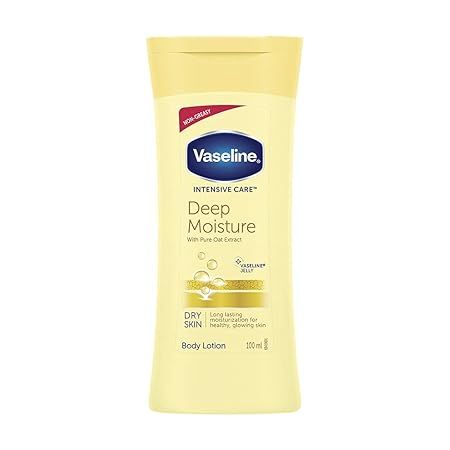 Vaseline Intensive Care, Deep Moisture Nourishing Body Lotion, for Radiant, Glowing Skin, with Glycerin, Non-Sticky, Fast Absorbing, Daily Moisturizer for Dry, Rough Skin, For Men & Women - 90ml