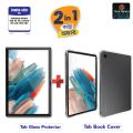 Samsung Galaxy Tab A8 2021 10.5 Inches (SM-X00,SM-X205) Transparent Crystal Clear Back Case Cover + Tempered Glass Protector for Samsung Galaxy Tab A8 2021 10.5 Inches ( 2 in 1 Combo).