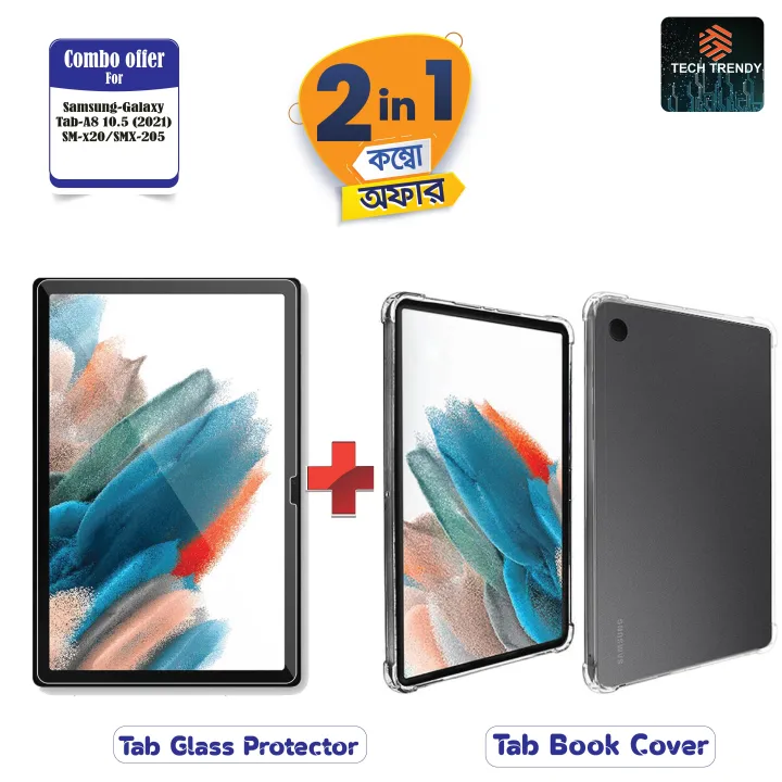 Samsung%20Galaxy%20Tab%20%20A8%202021%2010.5%20Inches%20(SM-X00,SM-X205)%20Transparent%20Crystal%20Clear%20Back%20Case%20Cover%20+%20Tempered%20Glass%20Protector%20for%20Samsung%20Galaxy%20Tab%20A8%202021%2010.5%20Inches%20(%202%20in%201%20Combo)%20-%20Image%205