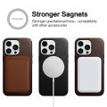 Genuine leather case for iPhone 15 Pro Max real skin Business Case for iPhone 14 Pro Max 12 Pro 13 magnetic charging back cover. 
