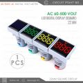 Digital AC Volt Meter - AC 60-500V LED Digital Display | 22mm Square Panel Voltmeter With Indicator Light..