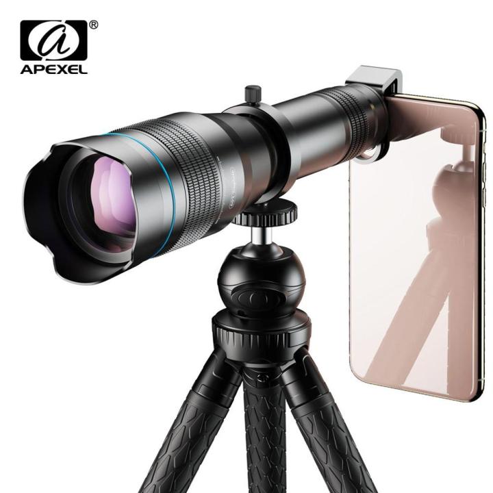 APEXEL Optional HD 60X Metal Telescope Telephoto Lens Monocular Mobile Lens+ Extendable Tripod for IPhone Huawei All Smartphones