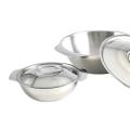 Stainless Steel Soup Bowl with SS Lid  -  14cm -  Silver. 