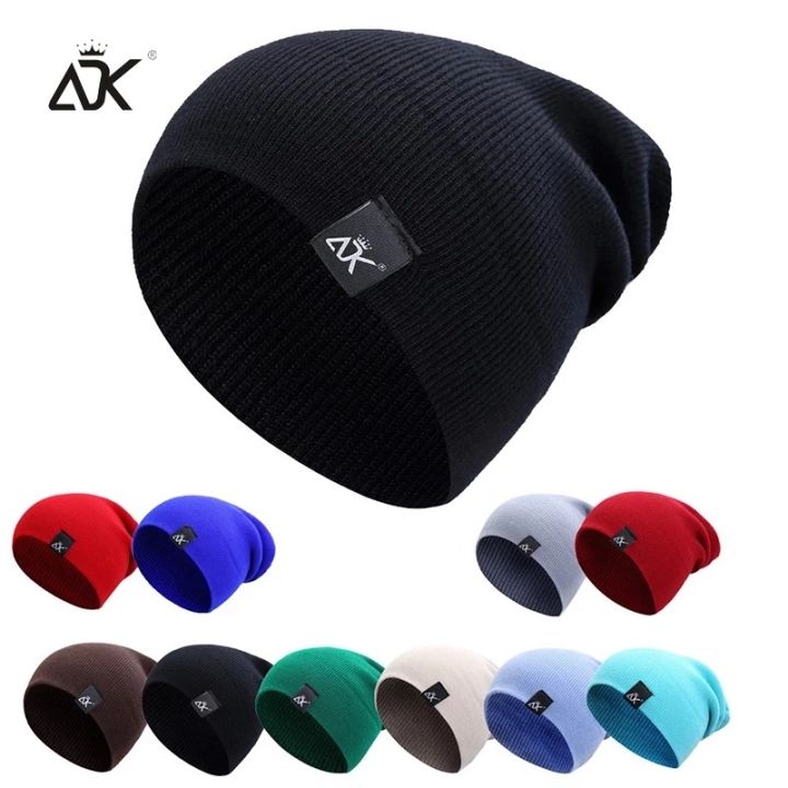 ADK Knitted Beanie Women's Hat Winter Men Skullies Beanies Warm Casual Hat Crochet Beanie Hat Female Baggy Cap