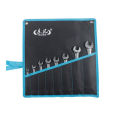 8pcs Combination Wrench Set with Roll-up Storage Pouch Chrome Vanadium Steel Polished Spanner Set Metric 6mm to 19mm.