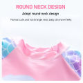 DSstyles 2pcs Girls Split Swimsuit Cartoon Mermaid Long Sleeves Tops Long Pants Beach Sunscreen Quick-drying Swimming Suit.