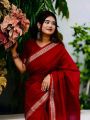 Half Silk Tangail Saree for Women with Blouse Piece – Traditional Red Tangail Saree with Golden Border – Soft Elegant Party & Wedding Wear Saree | DivaDrape.