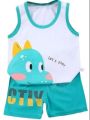 Boys summer megi cartoon dress colorful set.