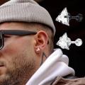Black Stainless Steel Men's Earrings.