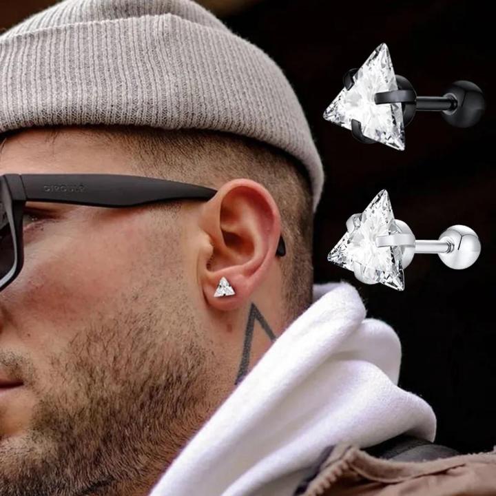 Black Stainless Steel Men's Earrings