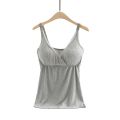 (New) women Maternity Nursing tank top breastfeeding tee sling solid color front hanging buckles shirt clothes.