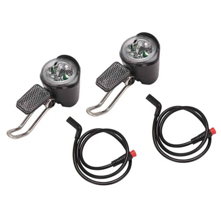2X E-Bike LED Headlight 6V 12V 24V 36V 48V 60V Bicycle Light Waterproof Front Headlight Waterproof Connector