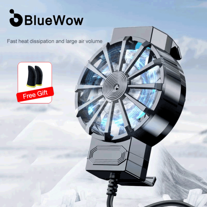 BlueWow X16 Mini Universal Mobile Phone Cooling Fan Radiator Turbo Hurricane Game Cooler Cell Phone Cool Heat Sink For Xiaomi/IPhone/Samsung