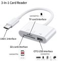 USB C Type C Adapter TF SD Card Reader OTG Writer For iPhone Huawei Xiaomi Macbook Samsung Data Transfer Cable U Disk Cardreader.