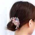Bridesmaids Flower Comb Harmless to Scalp Flower Leaf Bridal Crystal Hair Ornaments. 