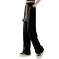 Women's Narrow Wide-Leg Pants Straight Sports Pants2023Spring and Summer New Small High Waist Drooping White Casual Pants.