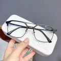 Square Metal Black Frame Myopia Glasses Anti-blue Light Women Men Near Sight Eyeglasses Unisex Goggles Diopters -0.5 To -6.0. 