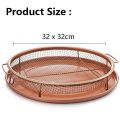 2 Piece Nonstick Copper Crisper Tray and Basket, Air Fry in your Oven, for Baking and Crispy Foods. 