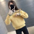 Doll Collar Sweater Women's Loose Outer Wear New Autumn and Winter Cute Sweet Fashion Sweater Age-Reducing Top.