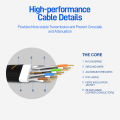 AMPCOM CAT7 Ethernet Cable (10G 600MHz), Shielded Flat RJ45 Network Patch Cord, 50u Gold Plated Lead, Polyester Braided. 