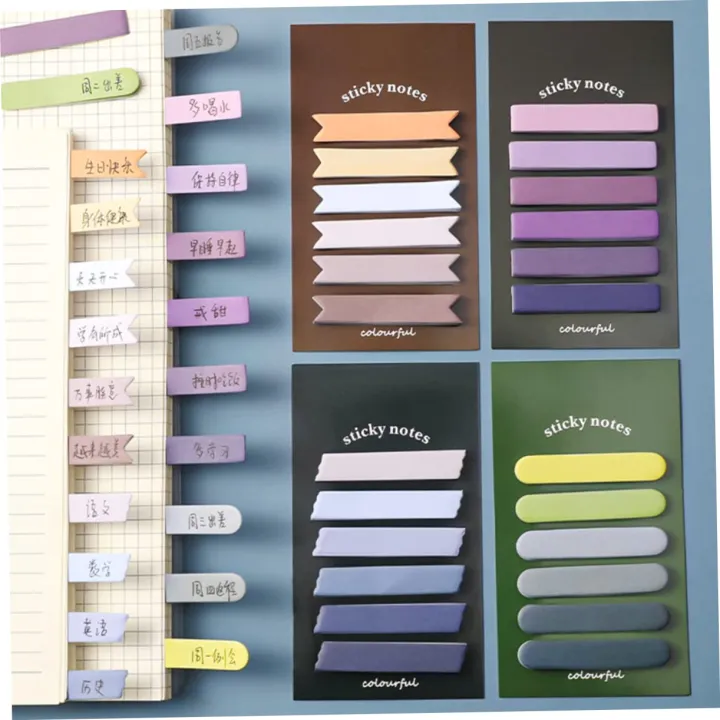 Adhesive%20Notes120%20Sheets%206%20Colors%20Morandi%20Gradient%20Color%20Sticky%20Notes%20Memo%20Pad%20Lable%20Sticker%20Bookmarks%20Notepad%20for%20Strip%20Index%20Tabs%20Writable%20Page%20Marking%20Classify%20File%20-%20Image%203