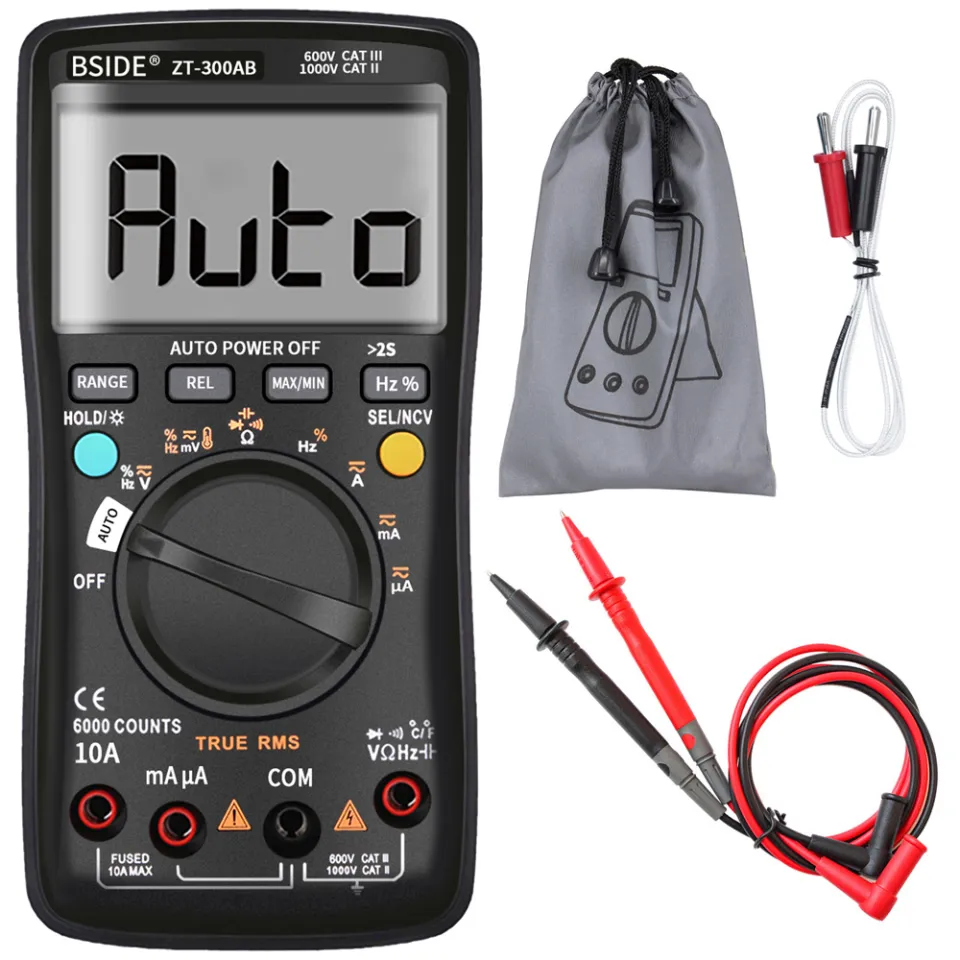 Pinças Amperimétricas Official Bside Digital Multimeter 400a Ac E Dc Current Clamp Meter Acm03 Plus Capacitance Frequency Tester Induction Voltage Alarm
