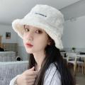 2021 New Hats for Women Autumn Winter Bucket Hats Lamb Plush Soft Warm Fisherman Hat Panama Casual Caps Lady Flat Top Cap.