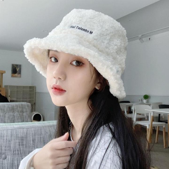 2021%20New%20Hats%20for%20Women%20Autumn%20Winter%20Bucket%20Hats%20Lamb%20Plush%20Soft%20Warm%20Fisherman%20Hat%20Panama%20Casual%20Caps%20Lady%20Flat%20Top%20Cap%20-%20Image%204