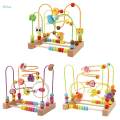 Wooden Bead Maze Toy Animals Math Ages 3+ for Kids Boy Girl Gift Wooden Educational Circle Toy.