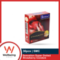 Sensation Condom - Strawberry Flavor Super Dotted - Full Box - 12 Pack x 3pcs=36pcs.