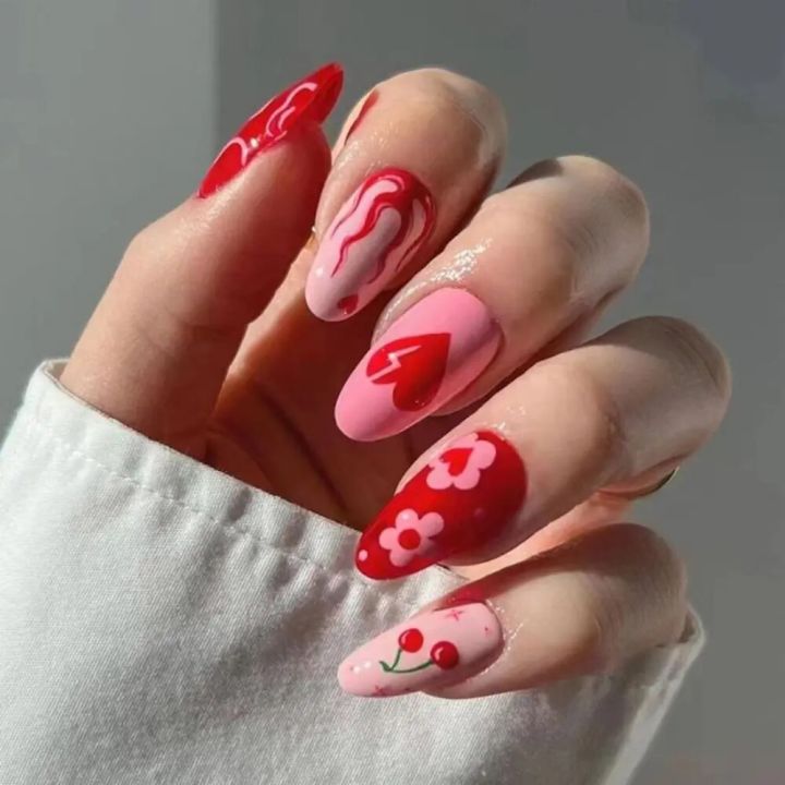 24pcs%20false%20nails%20with%20almond%20head%20French%20artificial%20nails%20with%20glue%20Long%20Paragraph%20Manicure%20full%20cover%20Stiletto%20press%20on%20nails%20-%20Image%207