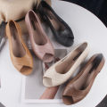 Heli shark sandals women's summer new bag heel single shoes fish mouth block heel flat casual wear solid color fashion sandals.
