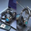 Mega Bass Wireless Bluetooth 5.2 Headphones Pluggable Card Over-Ear Computer Wireless Headphones Noise Canceling with Microphone.