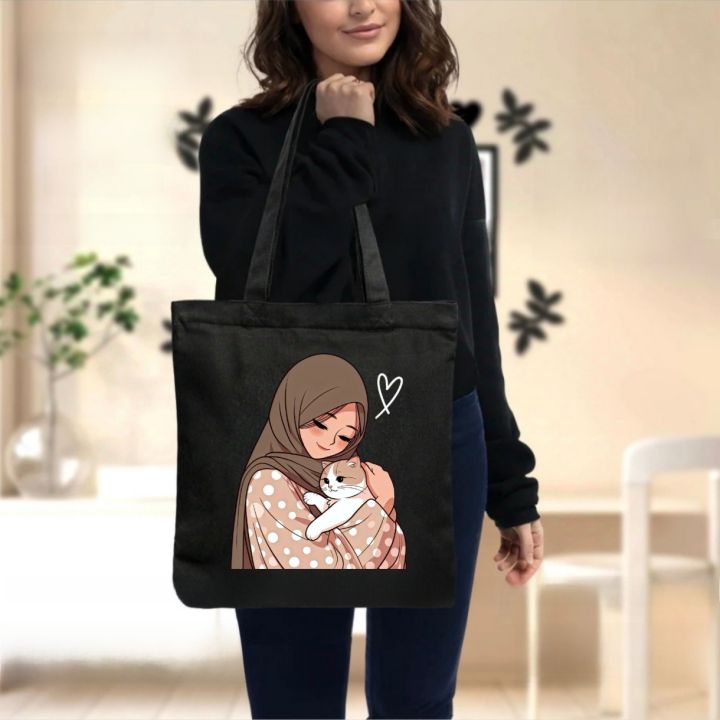 Premium Tote Bag with Zipper Canvas Tote Bag for Women Trendy Shopping Bag / College Bag / University Bag Tote Bag, Canvas Bag with Zipper With Amine 1pis
