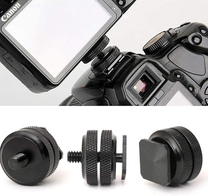 1/4"-20%20Camera%20Hot%20Shoe%20Mount,%201%20Pack%20Flash%20Cold%20Shoe%20Mount%20Tripod%20Screw%20Adapter%20for%20DSLR%20Rig%20Black%20-%20Image%207