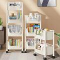 Trolley Bookshelf Multi Story Storage Rack Kitchen Corner Narrow Slit Storage Cabinet Bathroom Living Room Home Organizer.
