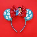 Disney Stitch Cartoon Headband Stretchy Girls Hair Accessories Anime Figure cosplay Hair band Children Birthday Party Gift toy.