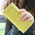 Luxury Brand Design Faux Suede Long Wallet Ladies Matte Solid Leather Ladies Wallet Women Card Holder carteras para mujer. 
