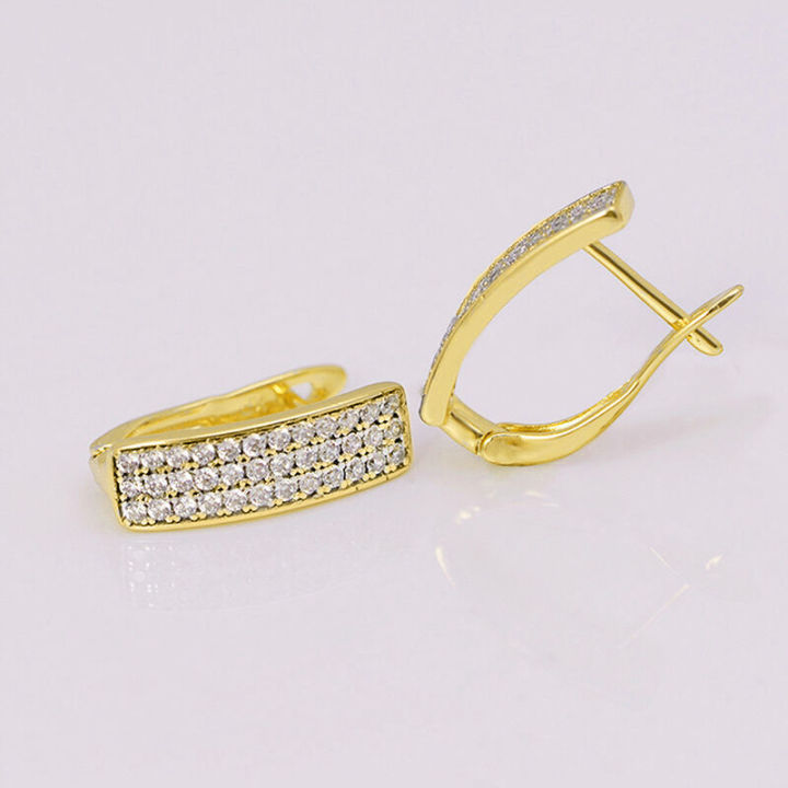 Huitan%20Paved%20CZ%20Hoop%20Earrings%20for%20Women%20Gold%20Color%20Simple%20Stylish%20Girls%20Ear%20Accessories%20Daily%20Wear%20Modern%20Fashion%20Jewelry%20-%20Image%203
