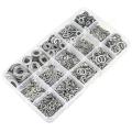 304 Stainless Steel Flat Washer and Lock Washer Assortment Set(1400 Pieces, 8 Sizes) - M2 M2.5 M3 M4 M5 M6 M8 M10. 