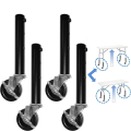 Table Leg Extension for Folding Table Castors - Pack of 4 Risers with Wheels for Straight and Curved Legs Easy to Use. 
