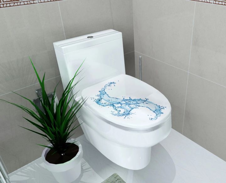 Pedestal Pan Cover Sticker Waterproof Removable 3D Flower Print Toilet Stool Commode Sticker Home Bathroom Decoration 23*38cm