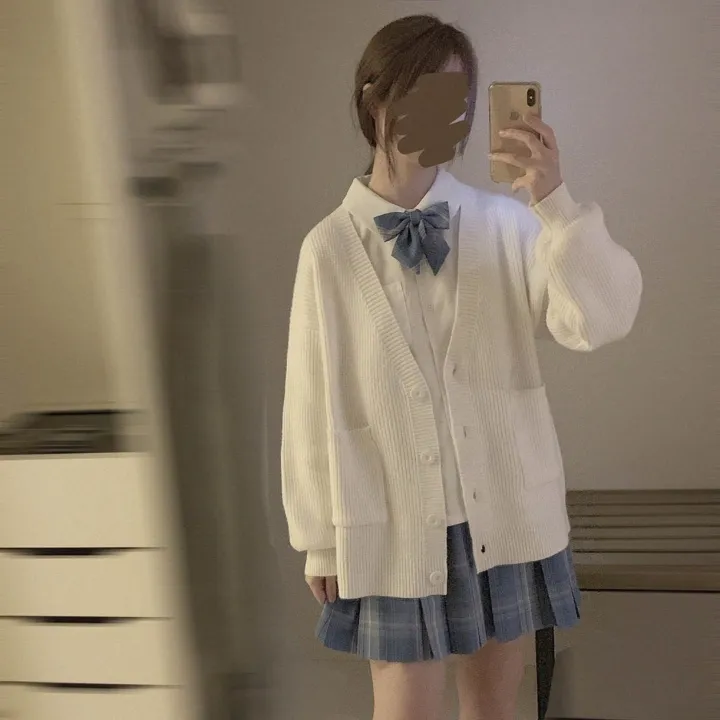 2020%20New%20Autumn%20and%20Winter%20Sweaters%20Female%20Student%20Korean%20Style%20Loose%20V%20Collar%20Knitted%20Sweater%20Cardigan%20Japanese%20Style%20Jacket%20Girl%20Fashion%20-%20Image%203