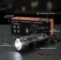 Sonford High Power Super Bright Rechargeable Flashlight | Handheld LED Torch Light with 40,000 Battery | Zoomable with 4 Light Modes | Long Runtime Torch with Holster for Camping, Emergency, Outdoor, and Home Use. 
