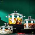 Glass Cooking Pot Kitchen Glass Cookware Simmer Pot for Tea Noodle Milk 1.8L. 