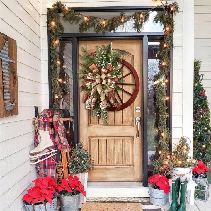 Red%20Wagon%20Wheel%20Wreath%20with%20Ribbons%20Pine%20Berries%20Vintage%20Farmhouse%20Wreath%20for%20Front%20Door%20Christmas%20Decorations%20Wreath%20for%20Window%20Outdoor%20Winter%20Wreath%20Home%20Garden%20Garland%20-%20Image%202