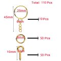 110pcs/Set Keychain Open Jump Rings Eye Pins Jewelry Making Accessories Kits for DIY Epoxy Resin Key Chain Key Ring Pendants. 